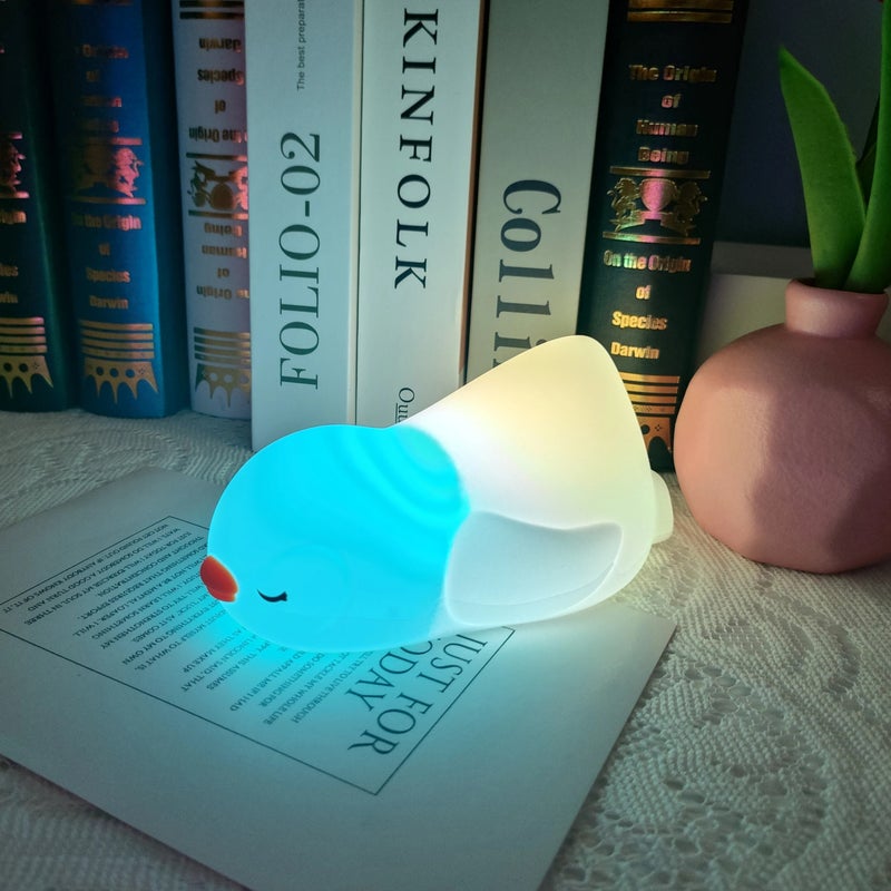 Bluejw Lying Penguin Night Light - Silicone Multicolor Bedside Lamp for Kids, Baby Nursery, Girlfriend - Rechargeable Night Lights Gift - Image 2